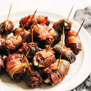 Bacon Wrapped Dates with Goat Cheese pin