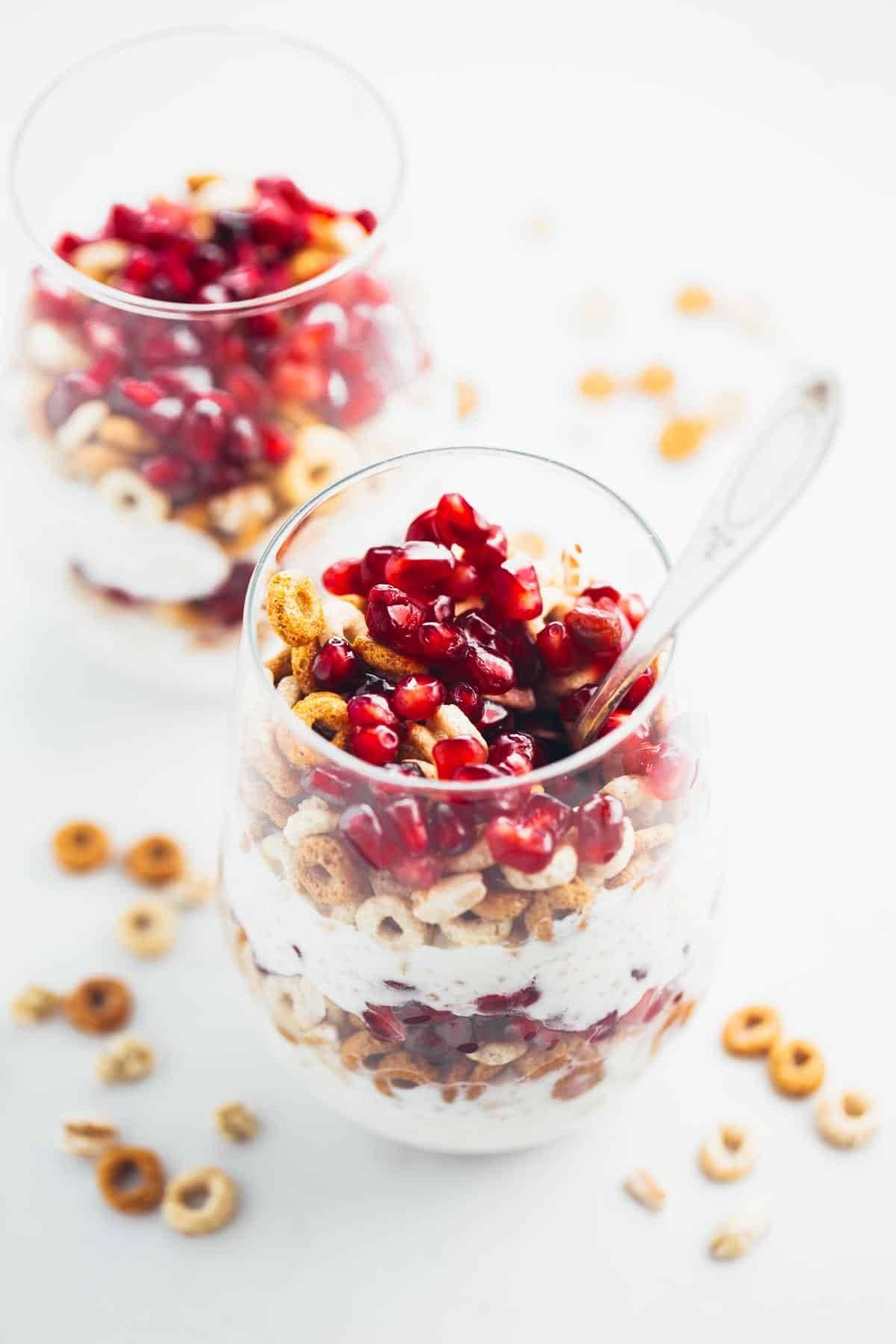Two yogurt Quinoa Parfaits.