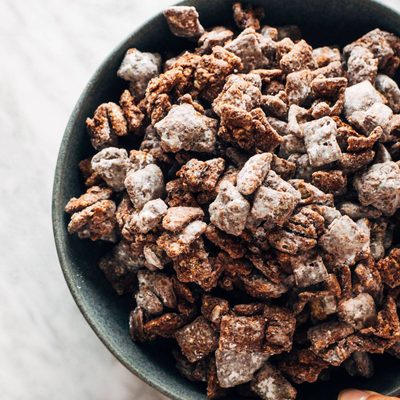 Big bowl of puppy chow.
