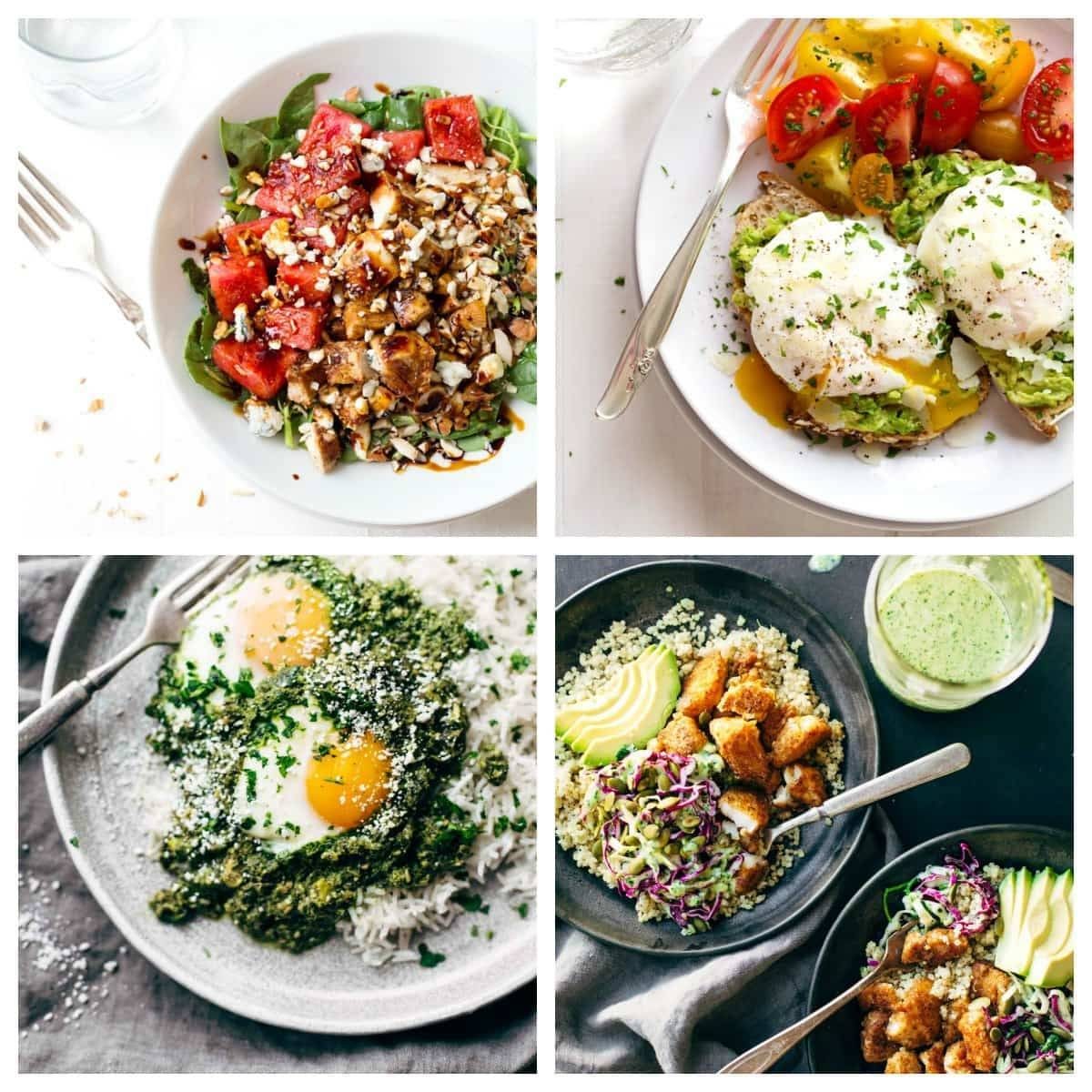 Photos of various foods.